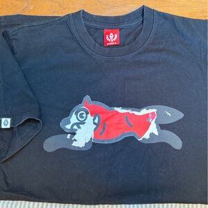 Black Short-Sleeve Tee with Red Fox Graphic - Unbranded
